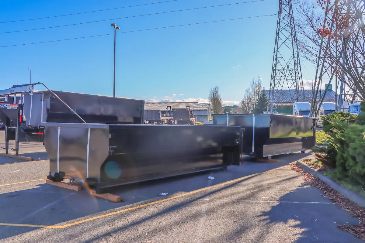 Roll-off dumpster ready for waste disposal at job site for Estate Cleanout Dumpster Rental in Crofton